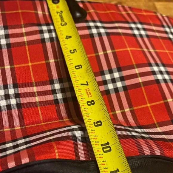 Burberry Blue Label Red and Black Plaid Tote  Free COA included ! Like new ! - Picture 15 of 15